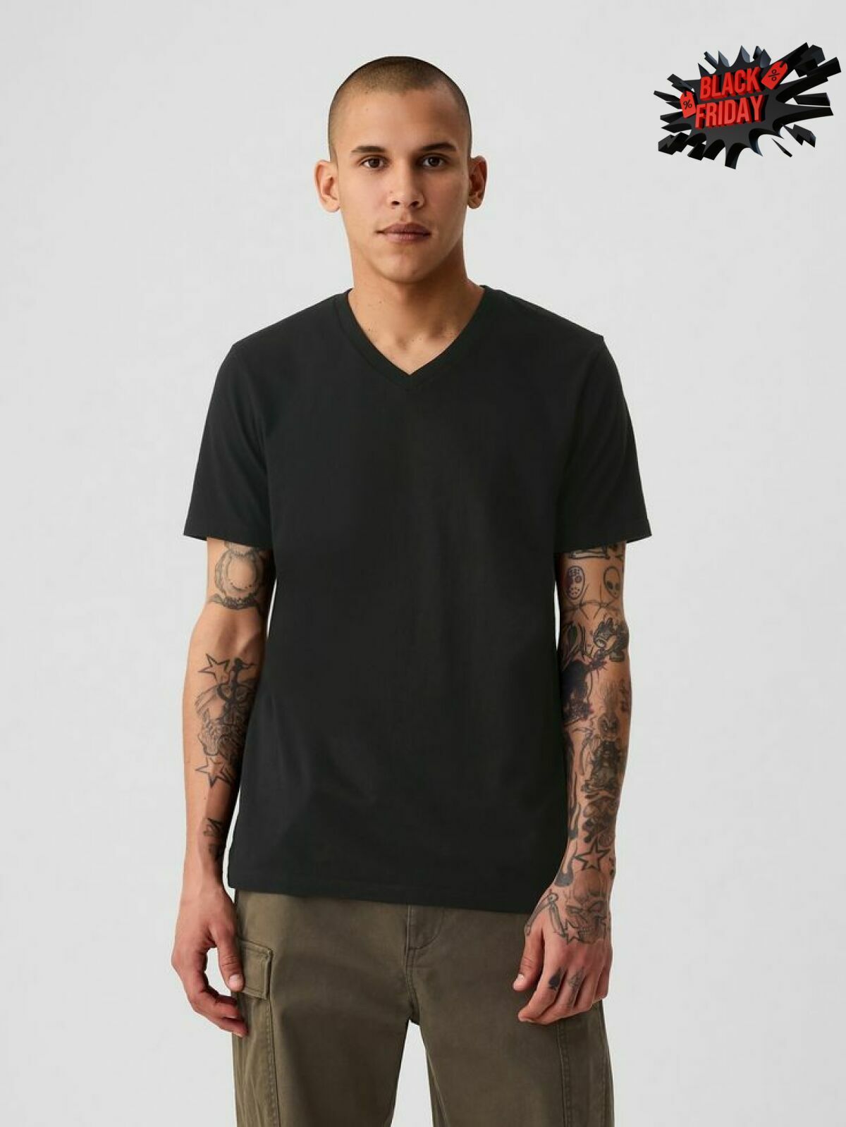 gap jersey v neck t shirt black friday