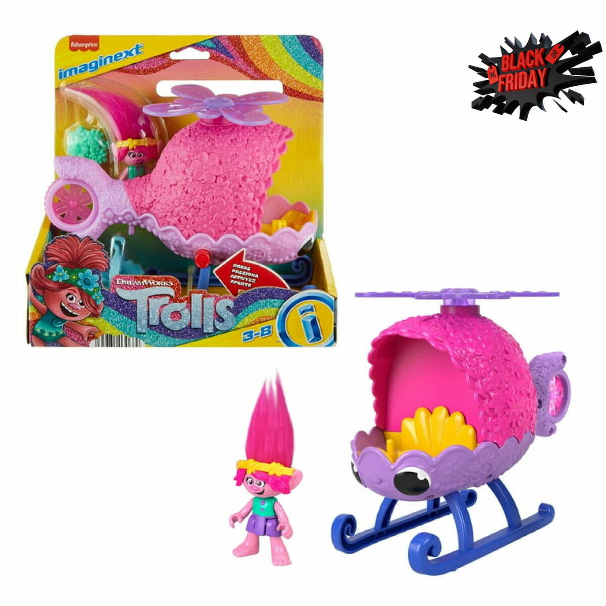 imaginext trolls poppy helicopter black friday