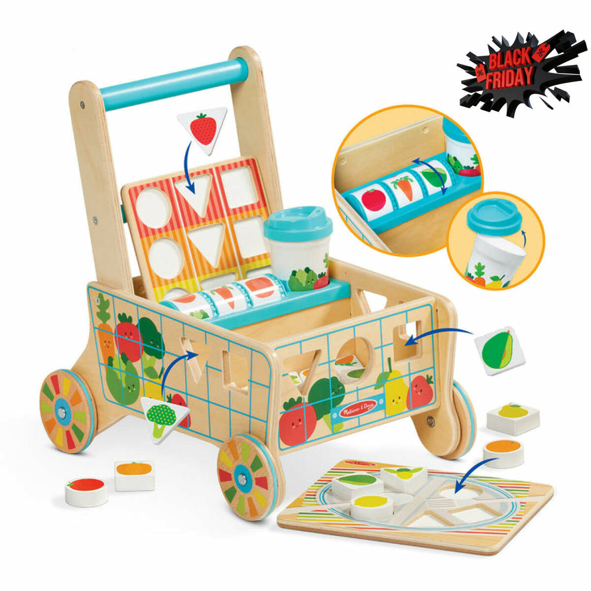 melissa doug shape sorting grocery cart black friday