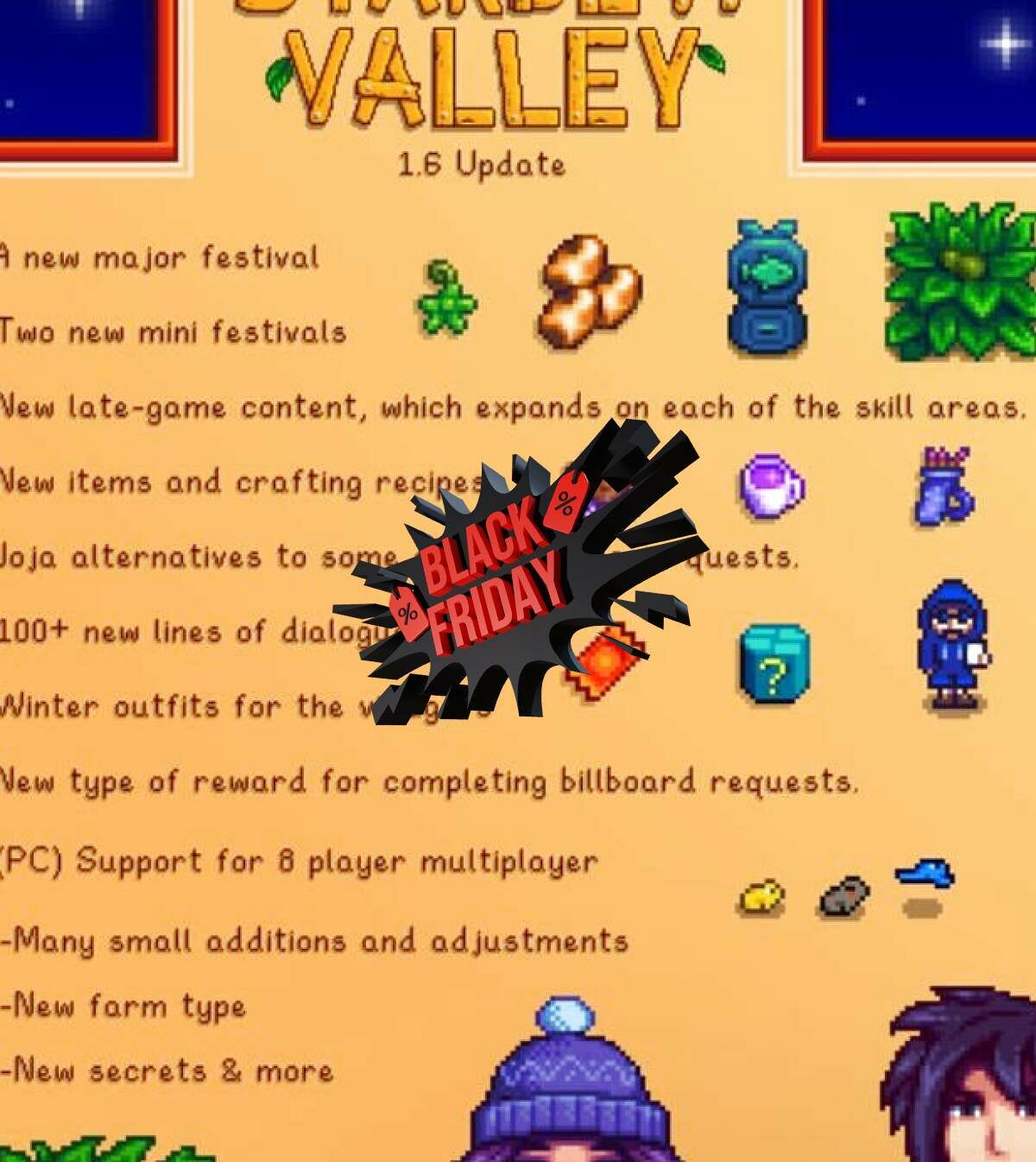 stardew valley 1 6 update black friday